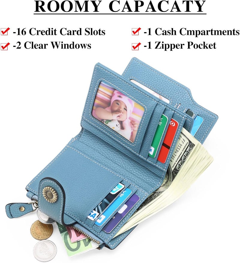FALAN MULE Small Wallet for Women Leather Bifold Compact Small Womens Wallet with RFID Blocking - Image 2